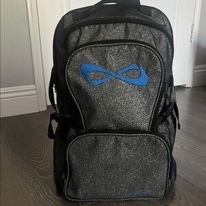 NFINITY Glitter Black Backpack with Blue Logo